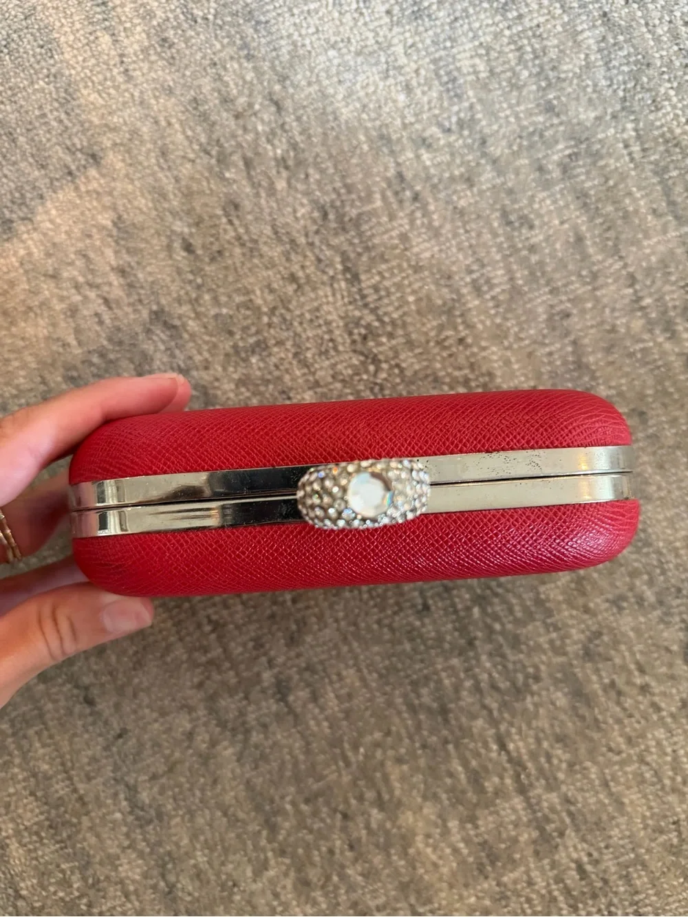 Red Crystal-Ring Evening Clutch